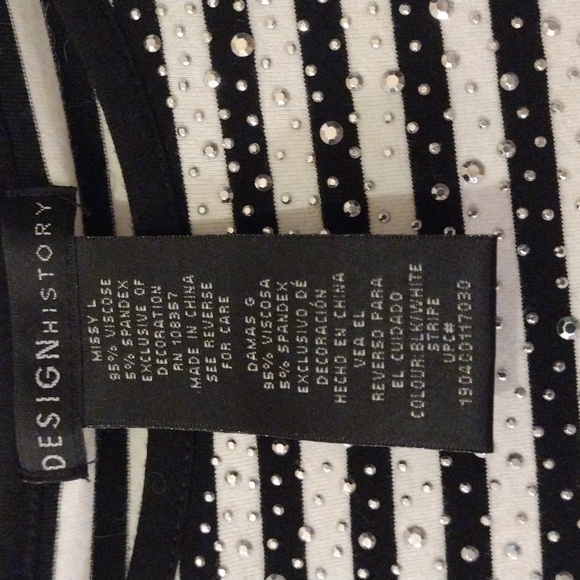 Glitzy Design History black & white Missy L top, - Picture 3 of 5
